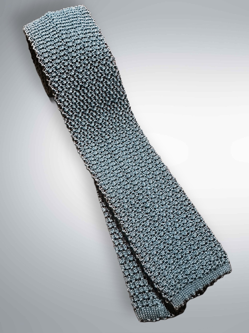 Paul Stuart Light Blue Knit Cotton Necktie